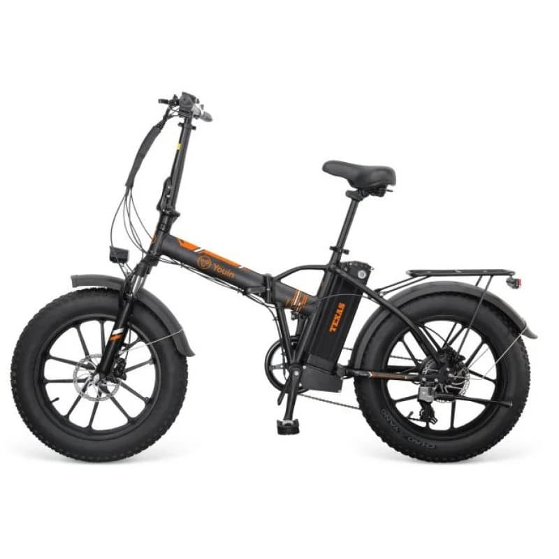 Imagen de Youin Texas V3 Bicicleta eléctrica urbana fat 20" plegable Negro/Naranja en OfertitasTOP