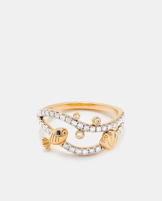 Imagen de Yvonne Léon 💍 Anillo de oro con diamante y zafiro en OfertitasTOP