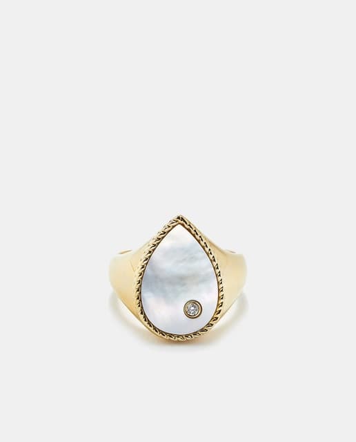 Imagen de Yvonne Léon - Anillo de oro con madreperla y diamantes 💍 en OfertitasTOP