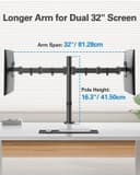 Thumbnail 5 de HUANUO Dual Monitor Arm 13–32in, 8kg per arm 🖥️