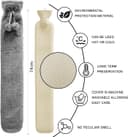 Thumbnail 1 de Jsdoin Extra Long Lilac Hot Water Bottle with Fleece Cover 🧷