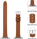 Thumbnail 2 de SUNFWR Leather Apple Watch Strap 38–41mm Brown & Silver ⌚