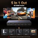 Thumbnail 1 de UGREEN HDMI 2.1 Switch 5‑in‑1 8K@60Hz 📺