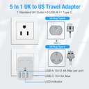 Thumbnail 1 de UK to US Plug Travel Adapter with 4 USB Ports 🔌
