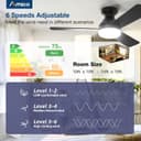 Thumbnail 2 de Amico 42-inch Low Profile Ceiling Fan with Light 💡🪟