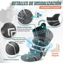 Thumbnail 3 de ANTSANG Merino Wool Ankle Hiking Socks, 6 Pairs 🧦