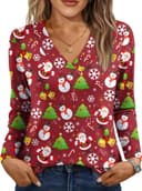 Thumbnail 2 de AUTOMET Long Sleeve V-Neck Casual Top 👚