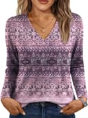 Thumbnail 3 de AUTOMET Long Sleeve V-Neck Casual Top 👚