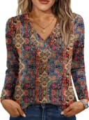 Thumbnail 4 de AUTOMET Long Sleeve V-Neck Casual Top 👚