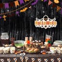 Thumbnail 4 de Black Fringe Curtain Party Streamers 3.3x8.3 Ft 🎉