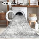 Thumbnail 2 de CHAMPLANT Area Rug 8x10 washable gray vintage carpet 🧶