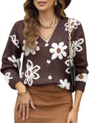 Thumbnail principal de Dokotoo Cardigan Sweaters V‑Neck Floral Button‑Down 🧥