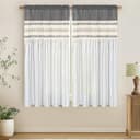 Thumbnail principal de FRAMICS Linen Curtains 63 Inch Grey Striped Drapes 🪟