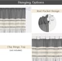Thumbnail 4 de FRAMICS Linen Curtains 63 Inch Grey Striped Drapes 🪟