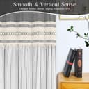Thumbnail 6 de FRAMICS Linen Curtains 63 Inch Grey Striped Drapes 🪟