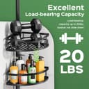 Thumbnail 3 de HAMITOR Shower Caddy Tension Pole 47–121" 🚿