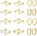 Thumbnail principal de Jstyle Hypoallergenic 14K Gold Plated Studs for Sensitive Ears 📿