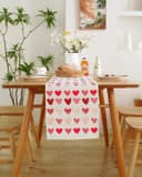 Thumbnail principal de Valentines Day Table Runner 72-inch heart decor 🧵