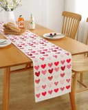 Thumbnail 2 de Valentines Day Table Runner 72-inch heart decor 🧵