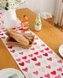 Thumbnail 3 de Valentines Day Table Runner 72-inch heart decor 🧵