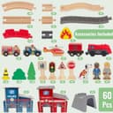 Thumbnail 1 de WoodenEdu 60-Pc Train Set ⚙️