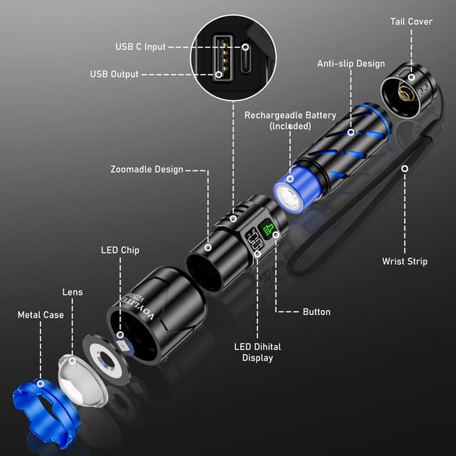 Thumbnail 5 de Voylite Torches 500000 lumens torch with 5000 mAh battery 🔦