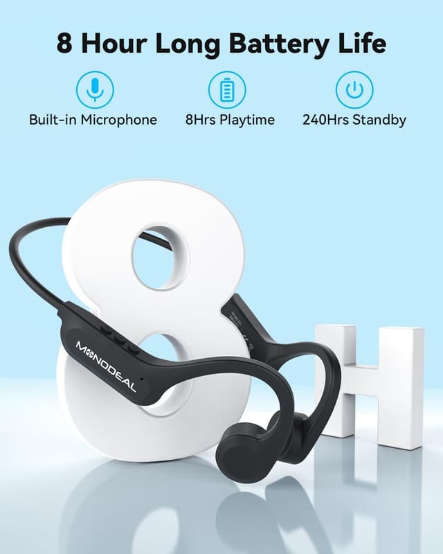 Thumbnail 6 de Monodeal Bone Conduction Headphones Bluetooth 5.3 for Running