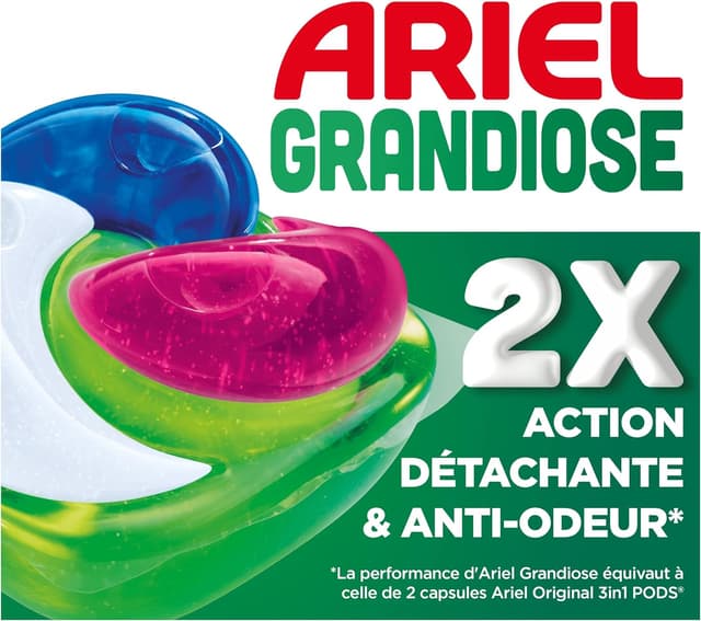 Detalle de Ariel Grandiose PODS Couleurs Éclatantes – Lessive en capsules pour 60 lavages (4 x 15)