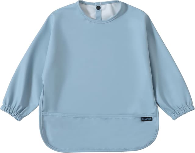 Detalle de PewinGo Lätzchen zum Abstillen mit langen Ärmeln & BLW – wasserdicht, leicht zu reinigen