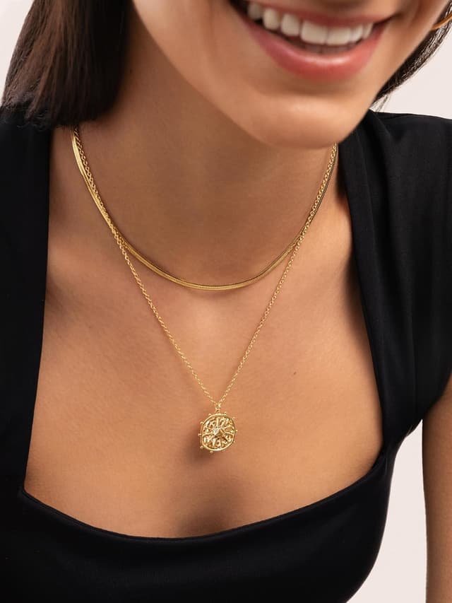 Thumbnail 4 de SINGULARU Collana Solstice Lavande in ottone con finitura oro 18 kt e rodio 💍