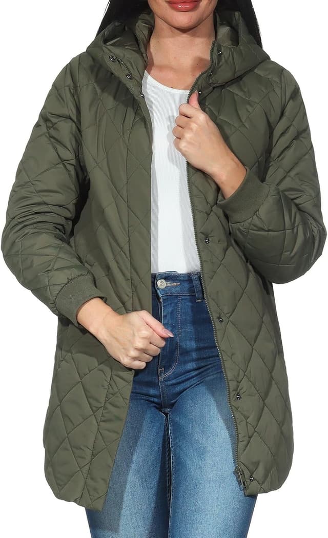 Detalle de ONLY cappotto trapuntato con cappuccio e zip da donna Onljuliet Otw Noos