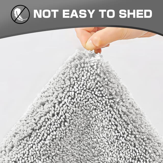 Thumbnail 6 de wyewye Microfibre Bath Mat (2cm super thick), Light Grey 50x80cm