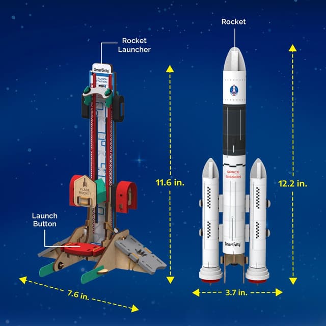 Detalle de Smartivity Rocket Launcher STEM Kit (Ages 6–12) — Build Your Own Rocket & Launch It