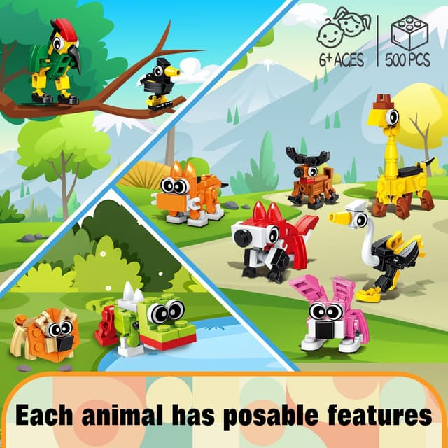 Thumbnail 5 de TWERF Valentines 20 Pack Mini Animal Blocks