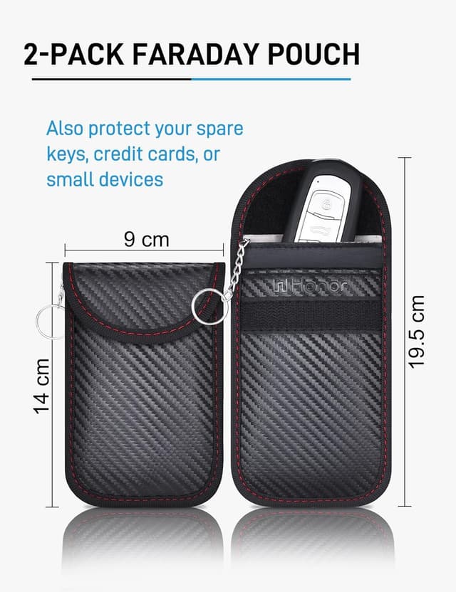 Thumbnail 4 de WHonor Faraday Pouch RFID key fob protector (2) 🔐