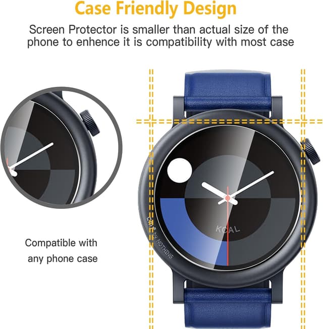 Detalle 2 de WFTE 4-Pack Tempered Glass Screen Protectors for Nothing CMF Watch Pro 2