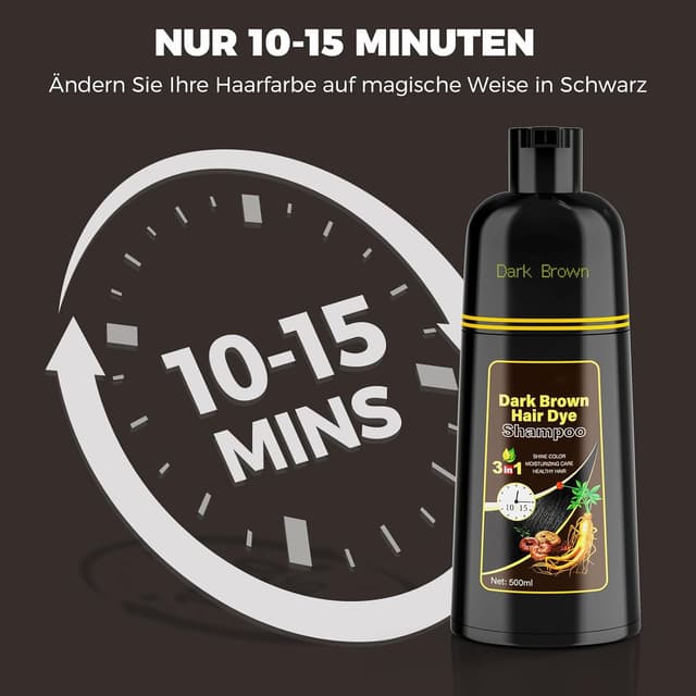Detalle de YOURTONE Haarfärbeshampoo Dunkel Braun – 3‑in‑1 Color Shampoo für graues Haar (Männer & Frauen)