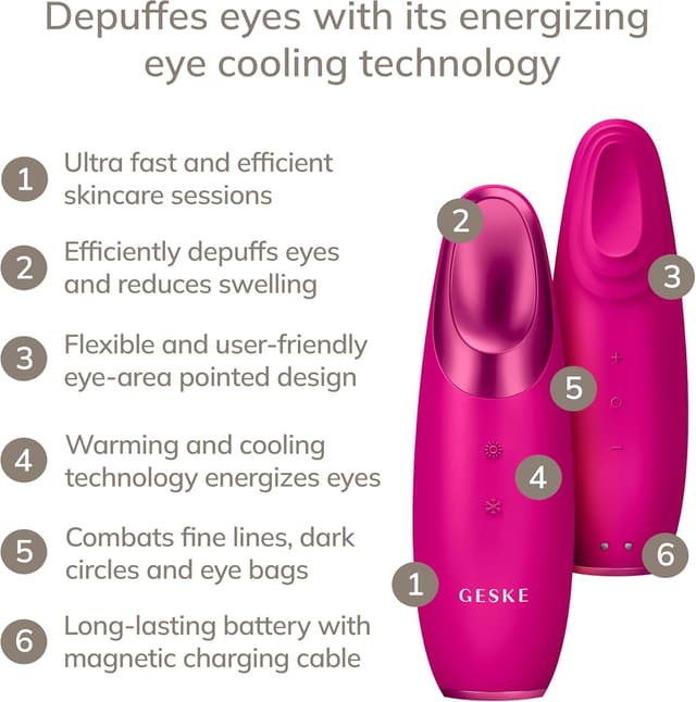 Detalle 2 de GESKE SmartAppGuided™ 6 in 1: dispositivo energizzante caldo e freddo per massaggio oculare