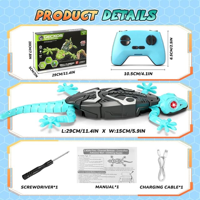 Detalle 2 de MONKROY Wall Crawler Gecko 360° RC