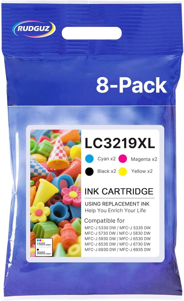 Detalle de RUDGUZ LC3219XL Tintenpatronen 8er-Set