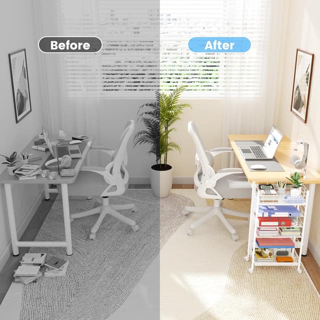 Thumbnail 4 de Shrivee Carrello Portadocumenti 6 Ripiani Bianco