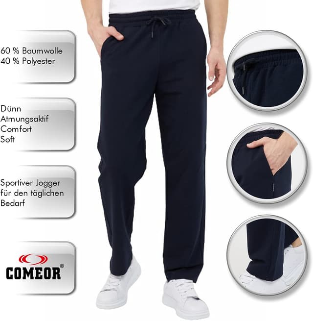 Detalle de Comeor Men’s Thin Lightweight Breathable Cotton Straight Leg Jogging Pants