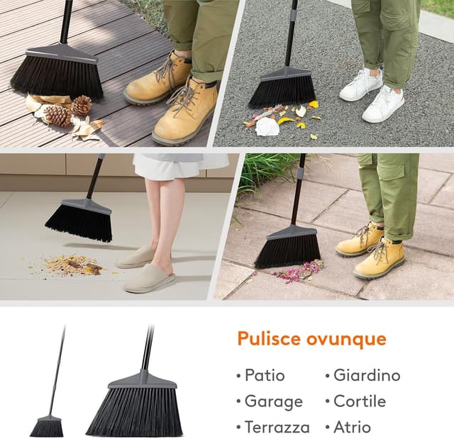 Detalle de Lifewit Scopa da Esterno 135 cm con manico telescopico regolabile