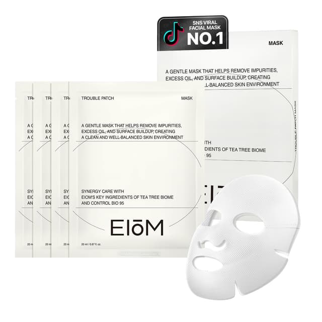 Detalle de EIOM Trouble Patch Mask Full Face Hydrocolloid Pimple Patch & Face Mask (20ml x 4)