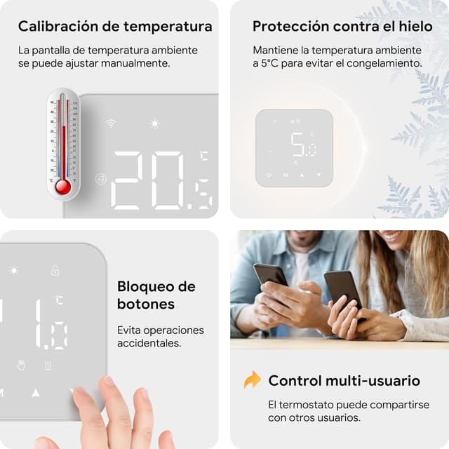 Detalle 2 de Termostato Wi-Fi para caldera de 2 hilos