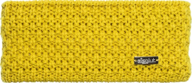 Detalle de Eisglut Damen Stirnband Linn (Made in Germany) in Oliv – warmes Strickband mit Fleece-Innenband