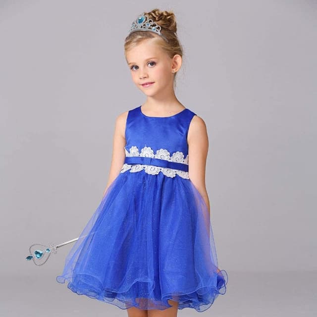 Detalle de Vicloon Prinzessin Elsa Dress-up Geschenk-Set (2-teilig) mit Strass-Krone & Zauberstab