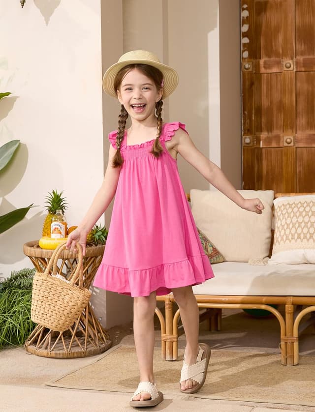 Detalle de PatPat lot de 3 robes d’été décontractées à manches volantées pour petite fille, multicolore