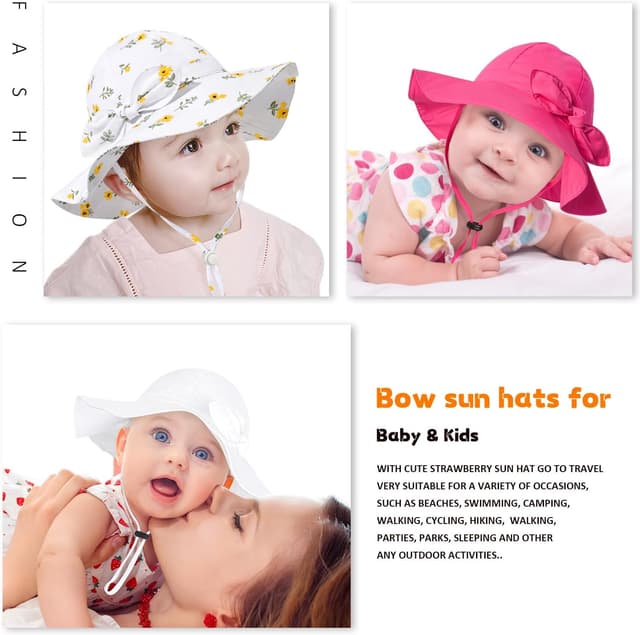 Detalle 1 de Baby Girl Sun Hat with UPF 50+ Bucket