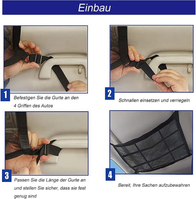 Detalle de ViWaVee Gepäcknetz Auto doppellagig für Autodach – 90 x 65 cm